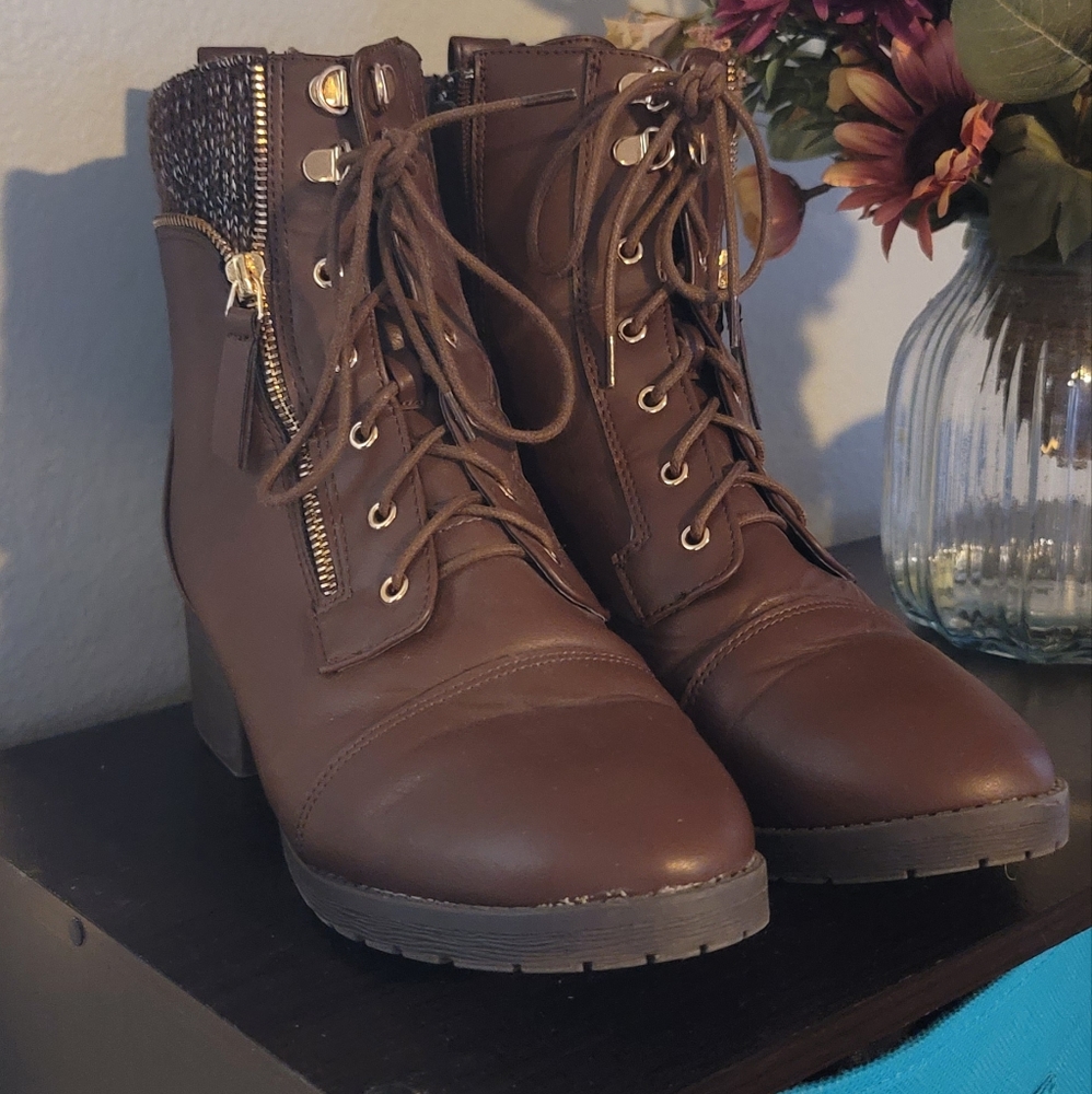 Torrid Brown Zipper Boots